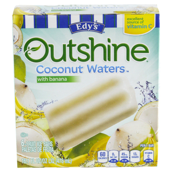 slide 1 of 1, Dreyer's/Edy's Outshine Fruit Bars Coconut Waters With Banana, 6 ct