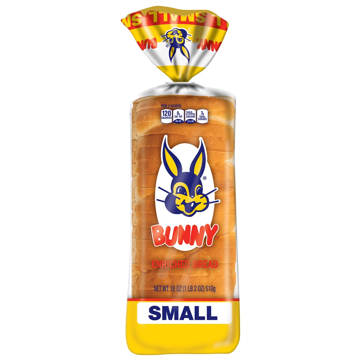 slide 1 of 18, Bunny Bread Small, Enriched Sliced White Bread, 18 oz Loaf, 18 oz