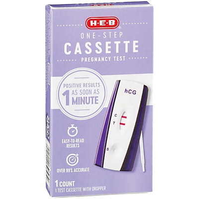 slide 1 of 1, H-E-B One-Step Cassette Pregnancy Test, 1 ct