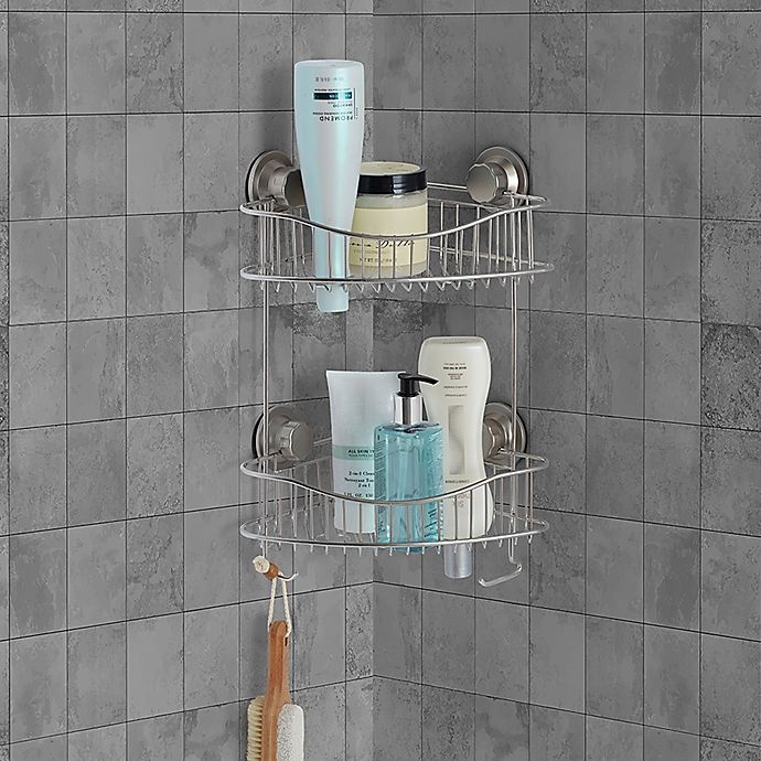 slide 4 of 6, ORG NeverRust Power Grip Pro 2-Tier Stainless Steel Shower Caddy, 1 ct