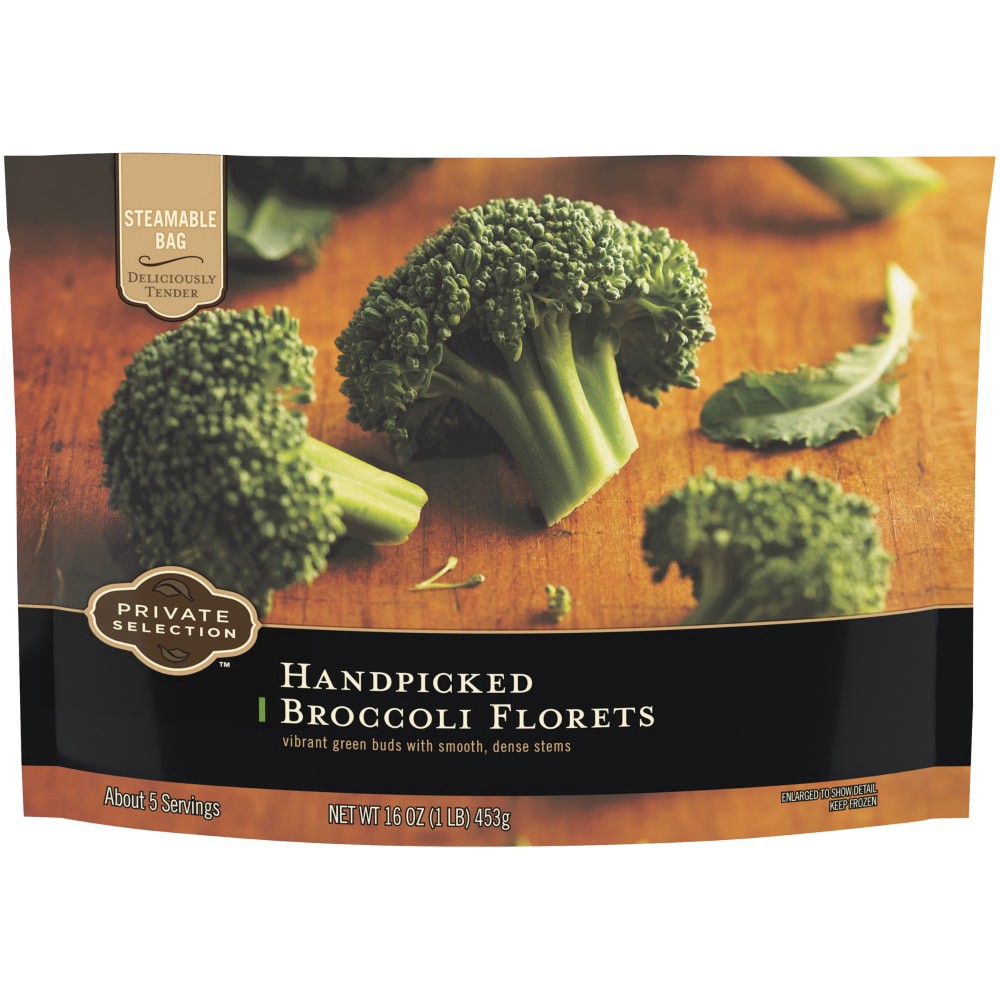 slide 1 of 2, Private Selection Handpicked Broccoli Florets, 16 oz