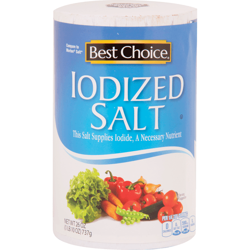 slide 1 of 1, Best Choice Iodized Salt, 26 oz