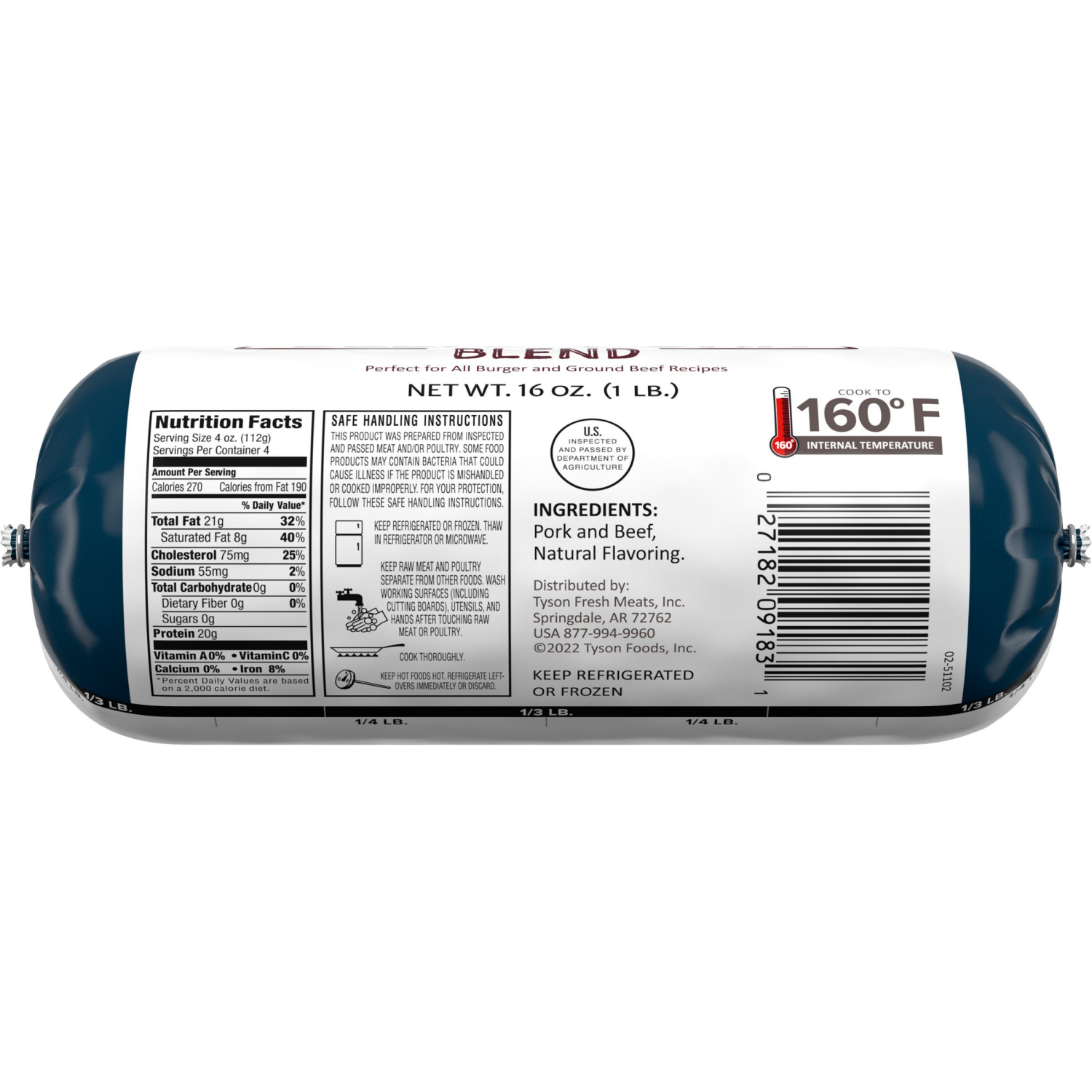 slide 2 of 2, IBP Trusted Excellence 80% Lean Pork And Beef Blend, 45.36 g