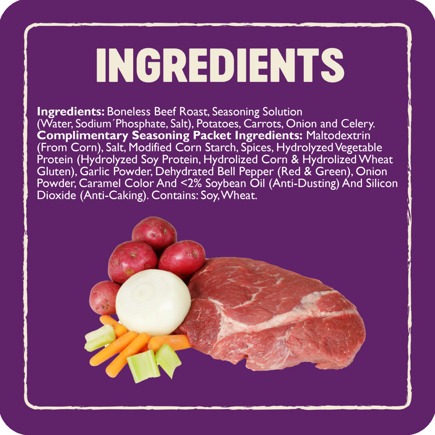 slide 5 of 8, Tyson Slow Cooker Beef Roast with Vegetables Family Size Meal Kit, 44 oz, 2.75 lb