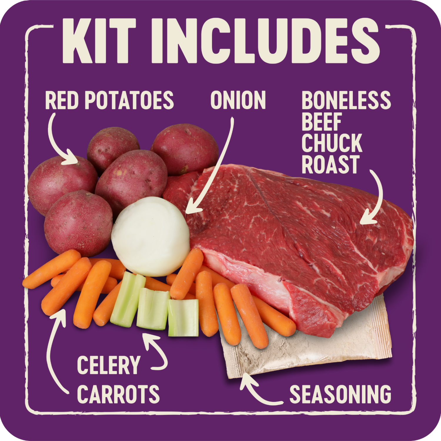 slide 6 of 8, Tyson Slow Cooker Beef Roast with Vegetables Family Size Meal Kit, 44 oz, 2.75 lb