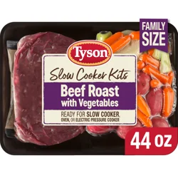 Tyson Slow Cooker Beef Roast with Vegetables Family Size Meal Kit, 44 oz