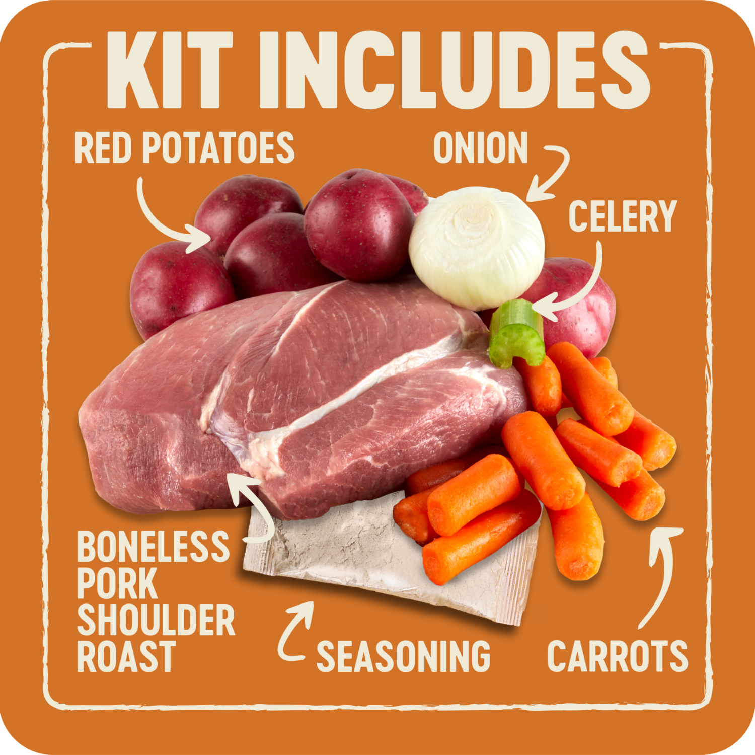 slide 2 of 5, Tyson Slow Cooker Pork Roast with Vegetables Family Size Meal Kit, 44 oz, 44 oz