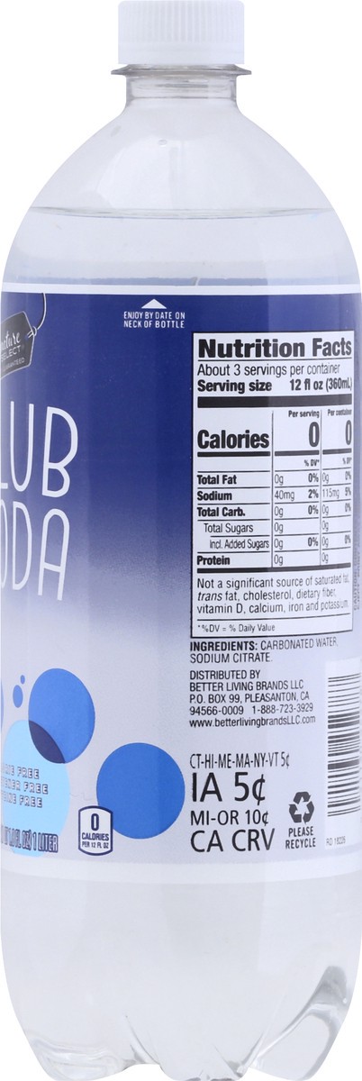 slide 2 of 7, Signature Select Club Soda 33.8 fl oz, 33.8 fl oz