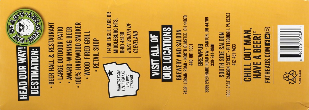 slide 5 of 9, Fat Heads Brewery Bumble Berry Honey Blueberry Ale Beer 15 ea, 1 ct