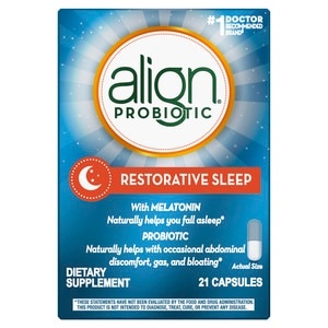 slide 1 of 1, Align Restorative Sleep Probiotic And Melatonin Supplement  Digestive Health For Men And Women, 21 Probiotic Plus Melatonin Sleep Aid Capsules, 21 ct