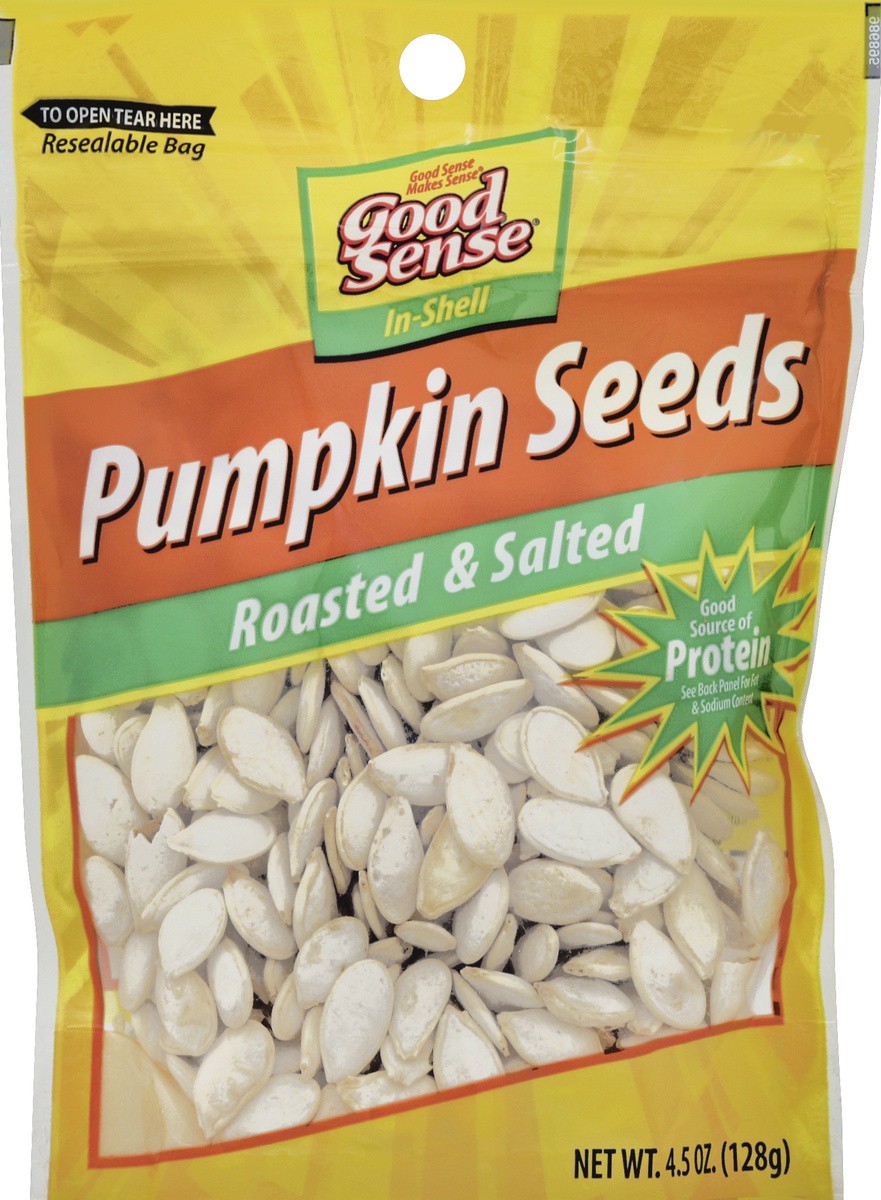 slide 2 of 2, Good Sense Roasted & Salted In-Shell Pumpkin Seeds, 4.5 oz