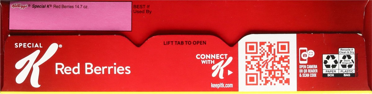 slide 8 of 12, Special K Kellogg's Special K Breakfast Cereal, Family Breakfast, Fiber Cereal, Large Size, Red Berries, 14.7oz Box (1 Box), 14.7 oz