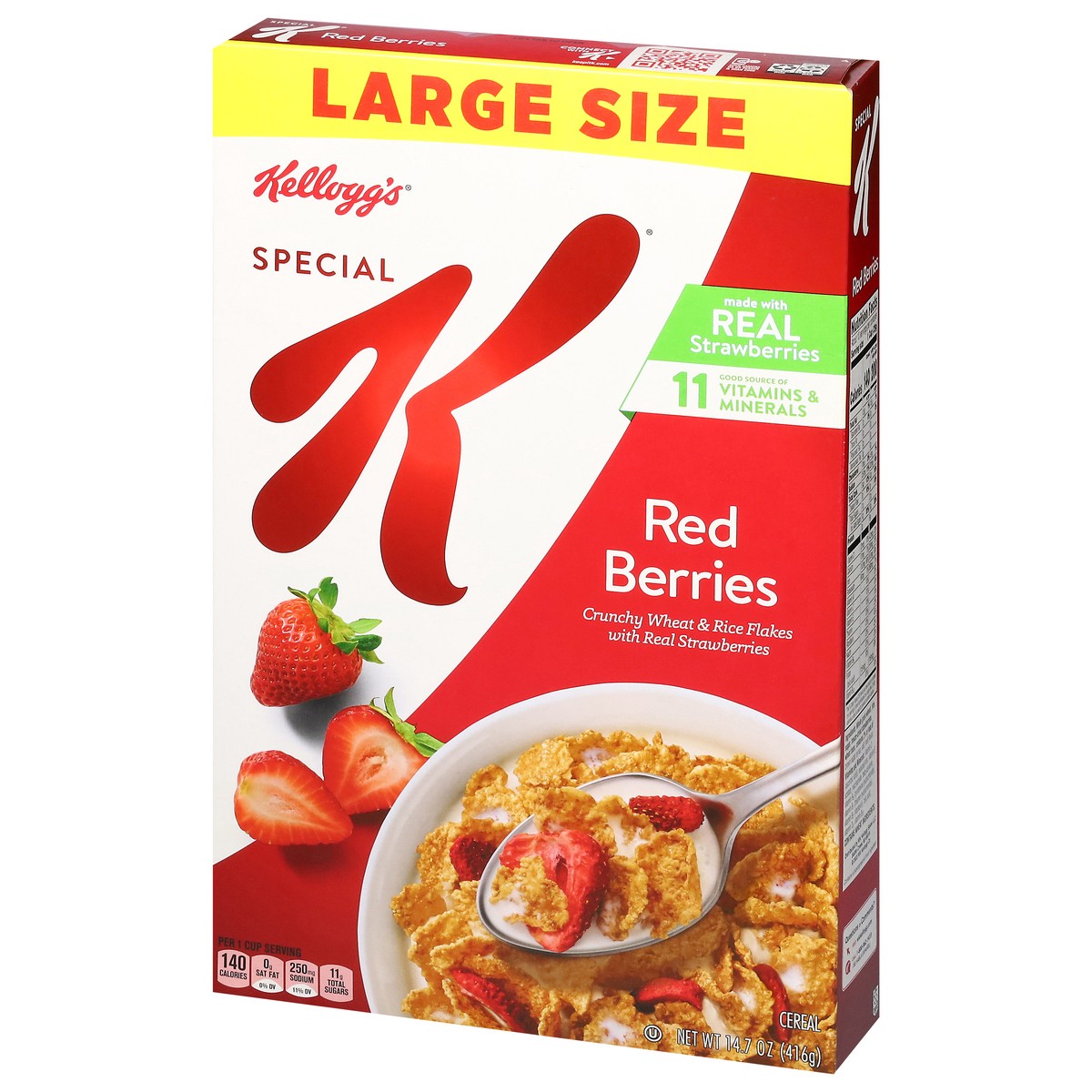 slide 4 of 12, Special K Kellogg's Special K Breakfast Cereal, Family Breakfast, Fiber Cereal, Large Size, Red Berries, 14.7oz Box (1 Box), 14.7 oz