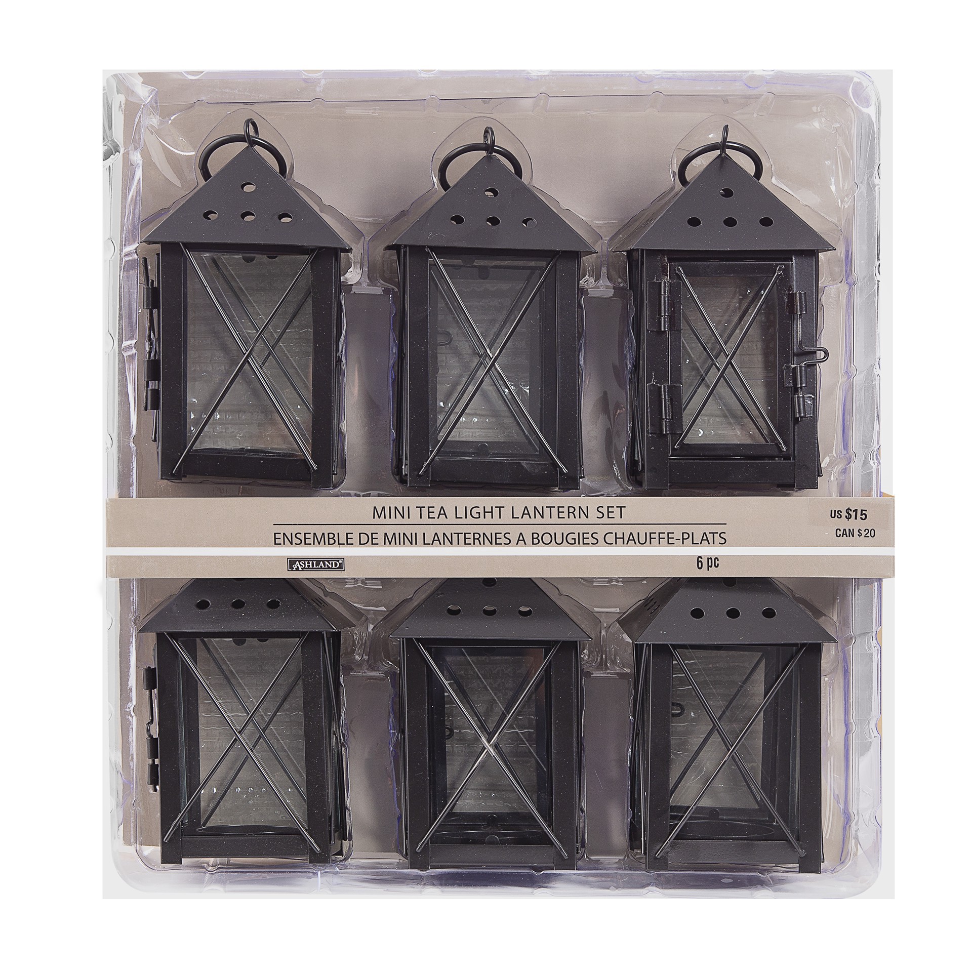 slide 2 of 2, 5" Mini Tea Light Lanterns, 6ct. By Ashland, 6 ct