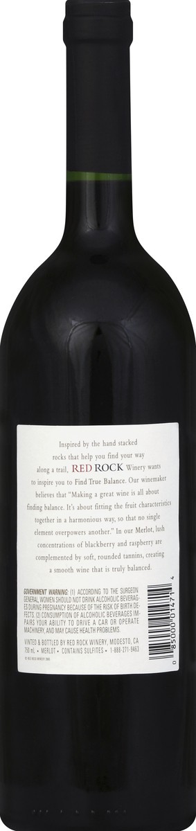 slide 6 of 6, Red Rock Winery Red Rock Merlot Red Wine Bottle, 750 ml