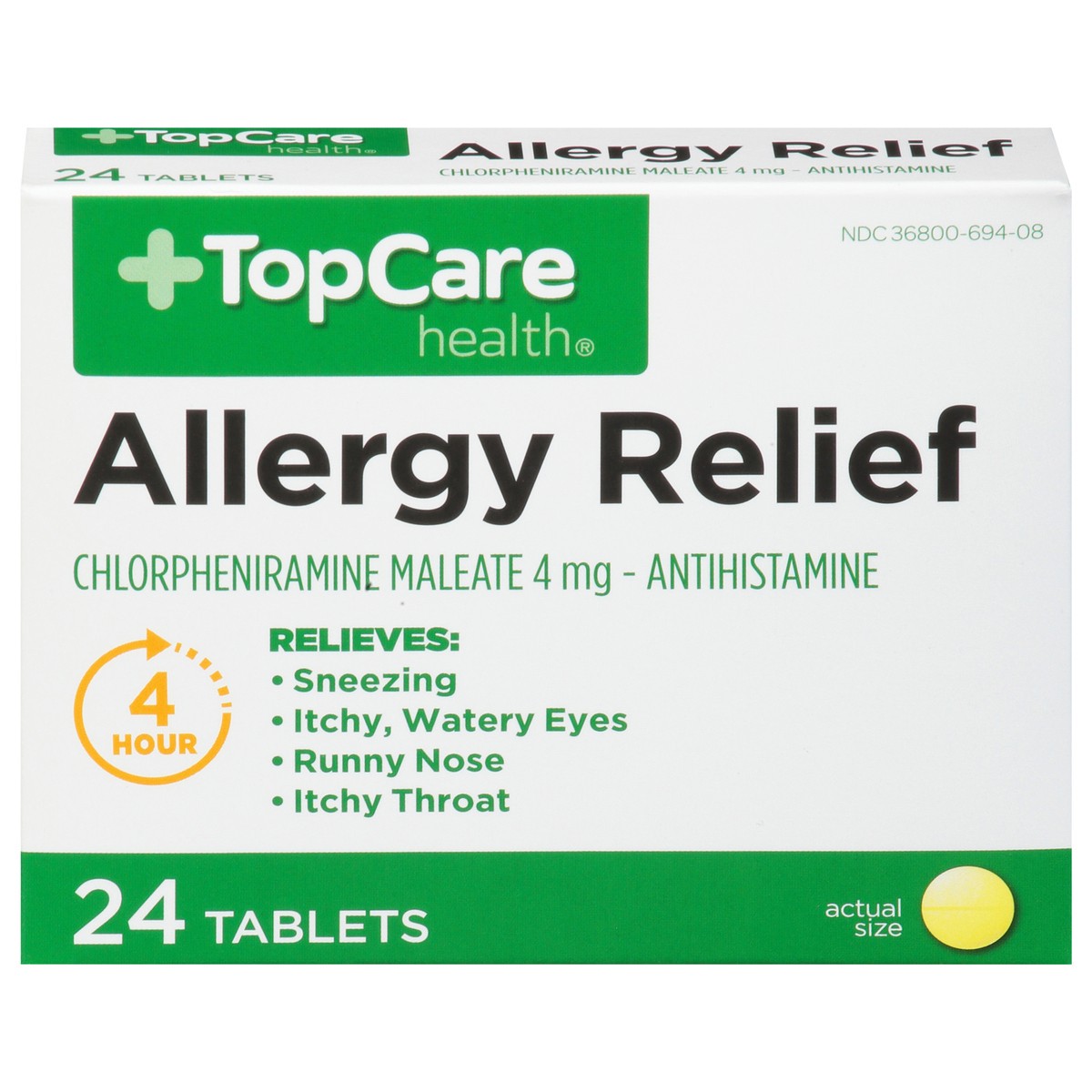 slide 1 of 9, TopCare Allergy Relief, 24 ct