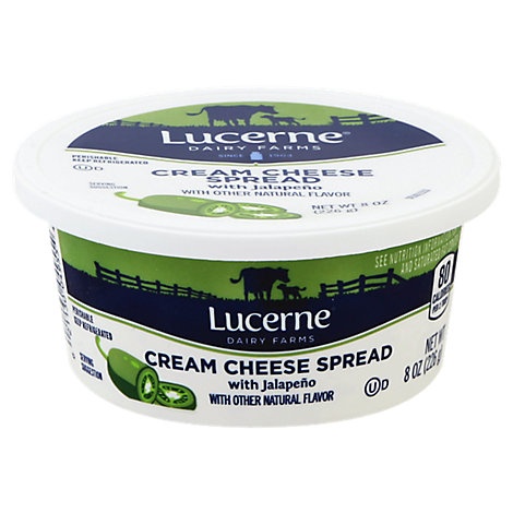 slide 1 of 1, Lucerne Cream Cheese Spread Jalapeno Tub, 8 oz