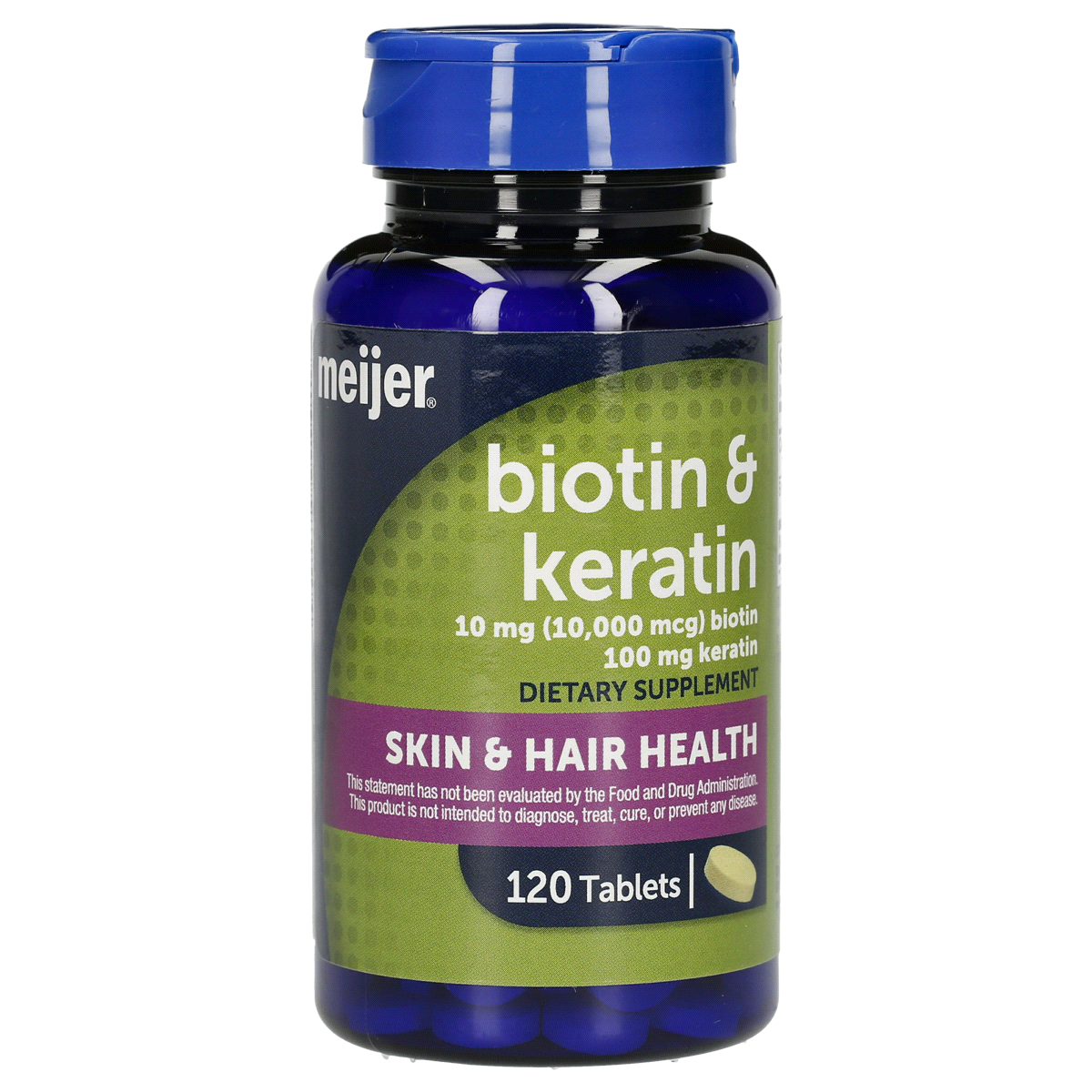 slide 1 of 4, Meijer Biotin 10,000 mcg Plus Keratin 100 mg, 120 ct