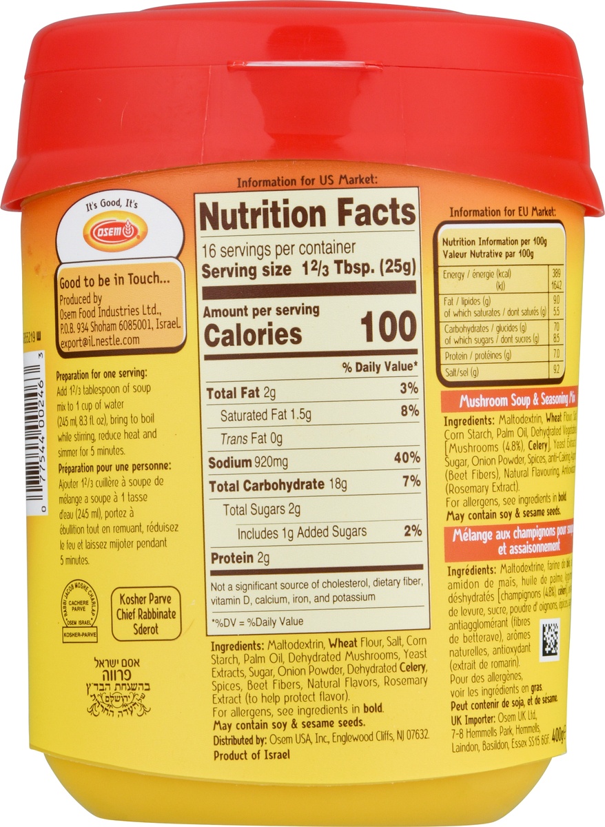slide 4 of 9, Osem Mushroom Soup Mix, 14.1 oz