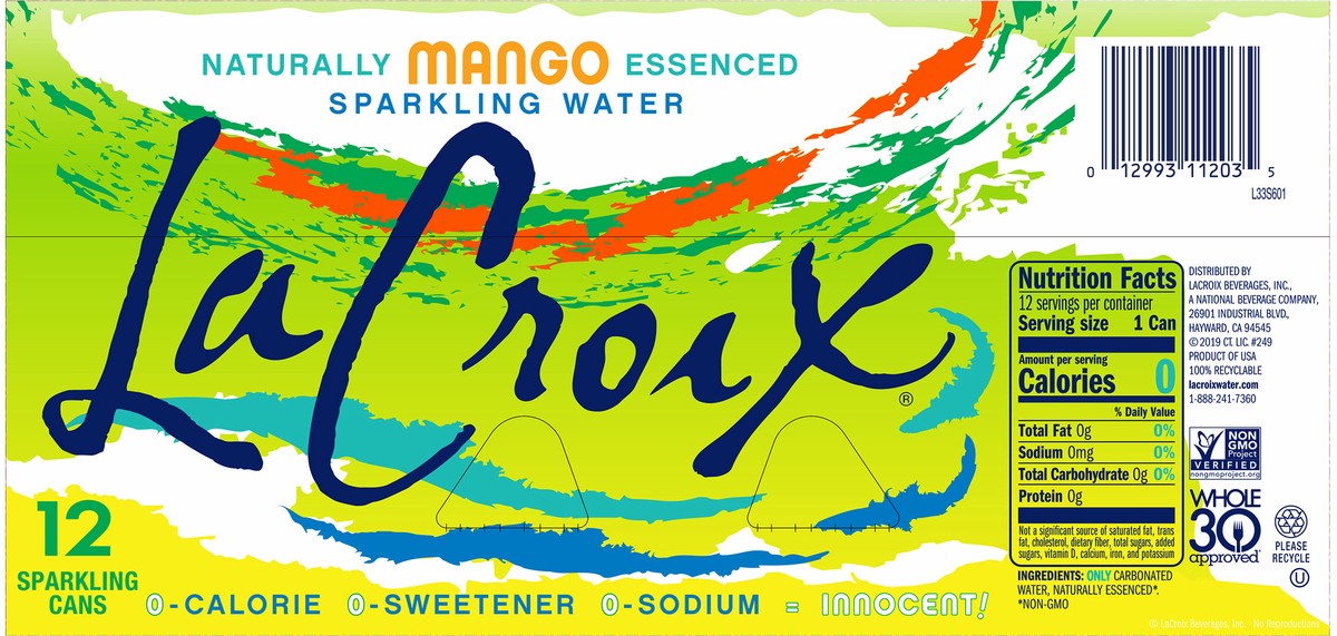 slide 9 of 11, La Croix Mango 12 Pack 12oz, 12 ct; 12 oz