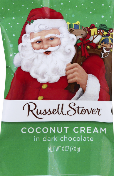 slide 1 of 1, Russell Stover Dark Chocolate & Coconut Cream Santa, 1 oz