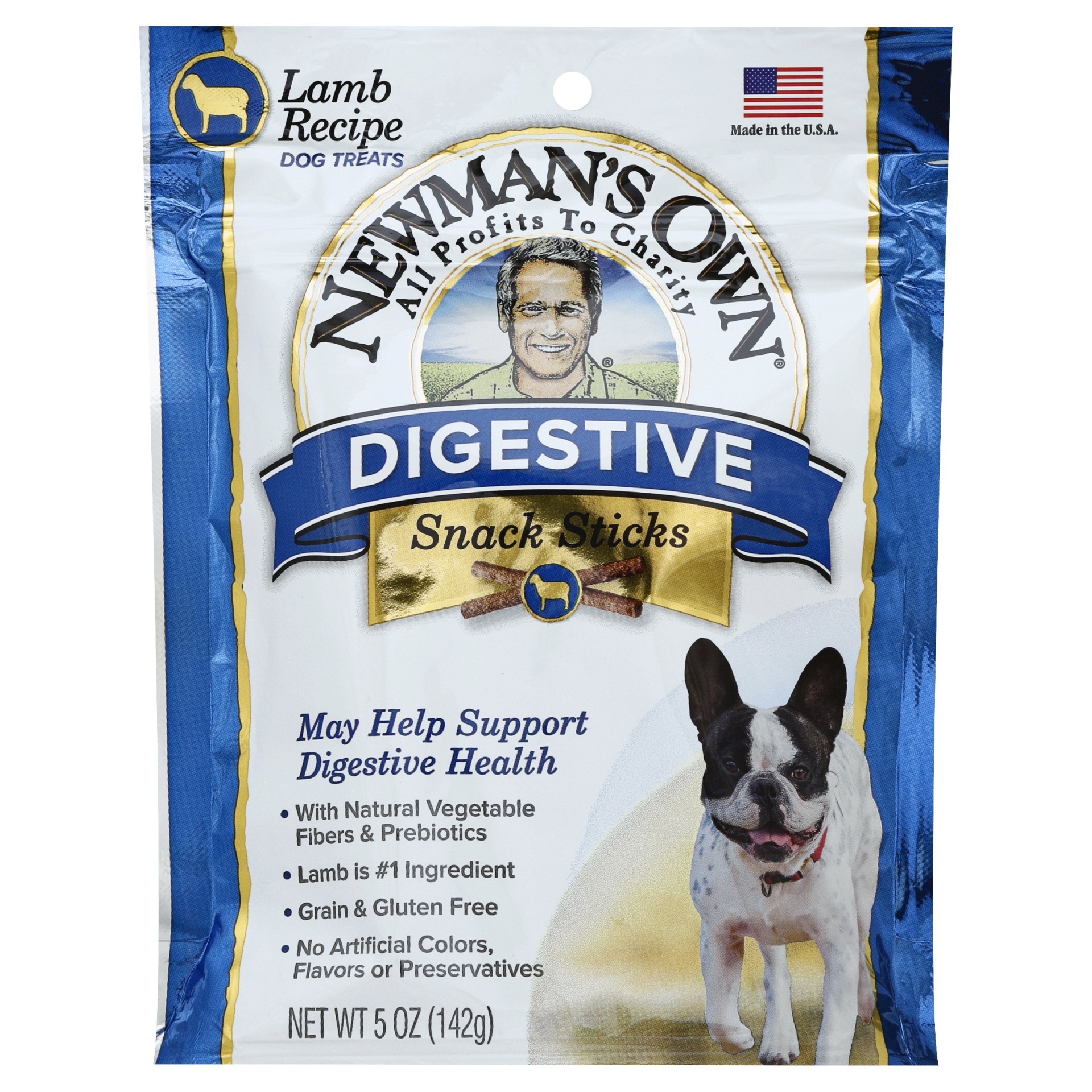 slide 1 of 1, Newman's Own DiGestive Lamb Snack Sticks, 5 oz