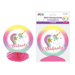 Flomo Unicorn Mini Honeycomb Centerpieces, 3 pk