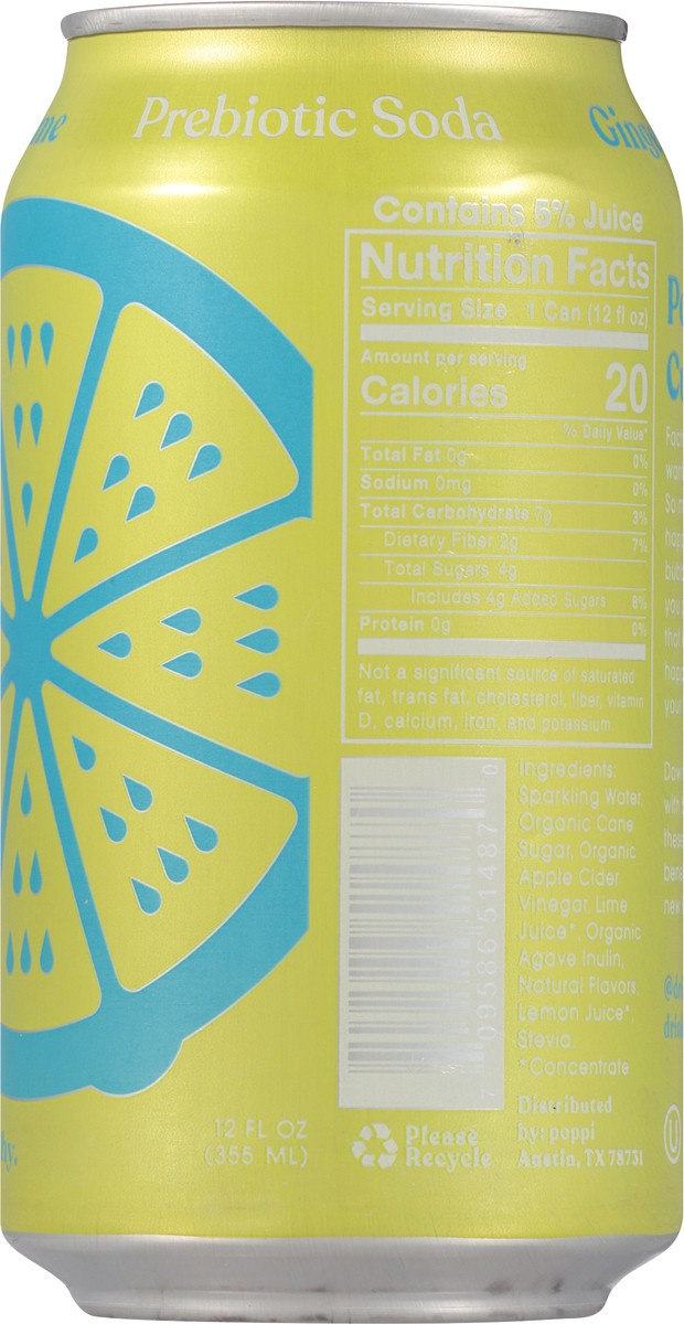 slide 9 of 9, poppi Ginger Lime Prebiotic Soda- 12 fl oz, 12 oz