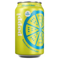 Poppi Prebiotic Soda Ginger Lime Flavored, 12 Fl Oz