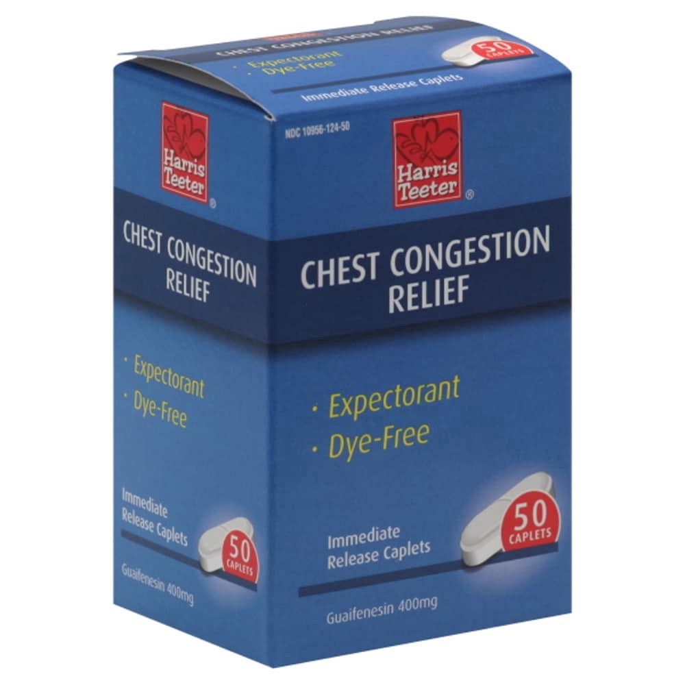 slide 2 of 4, Harris Teeter™ Chest Congestion Relief 400mg Caplets, 50 ct