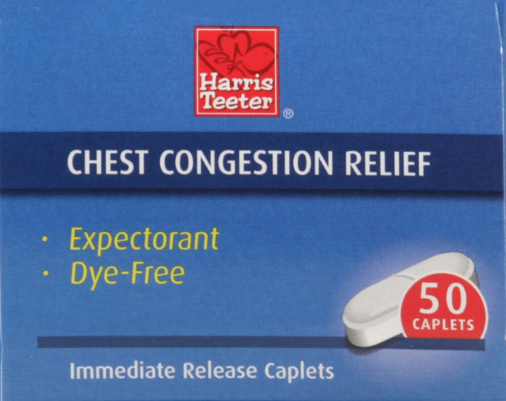 slide 4 of 4, Harris Teeter™ Chest Congestion Relief 400mg Caplets, 50 ct