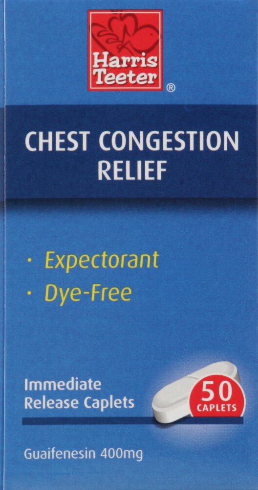 slide 3 of 4, Harris Teeter™ Chest Congestion Relief 400mg Caplets, 50 ct