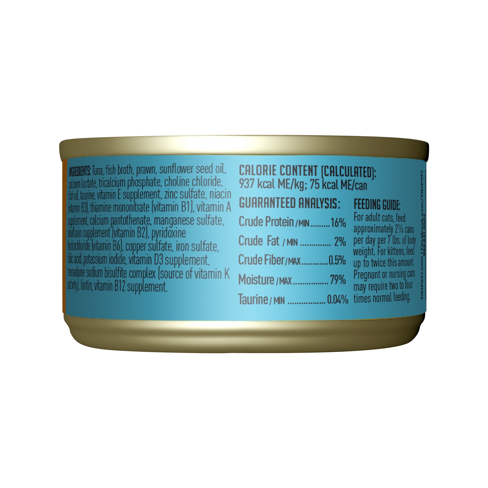 slide 4 of 7, Tiki Cat Grill Wet Cat Food, Ahi Tuna & Prawns, 2.8 oz. Can, 2.8 oz
