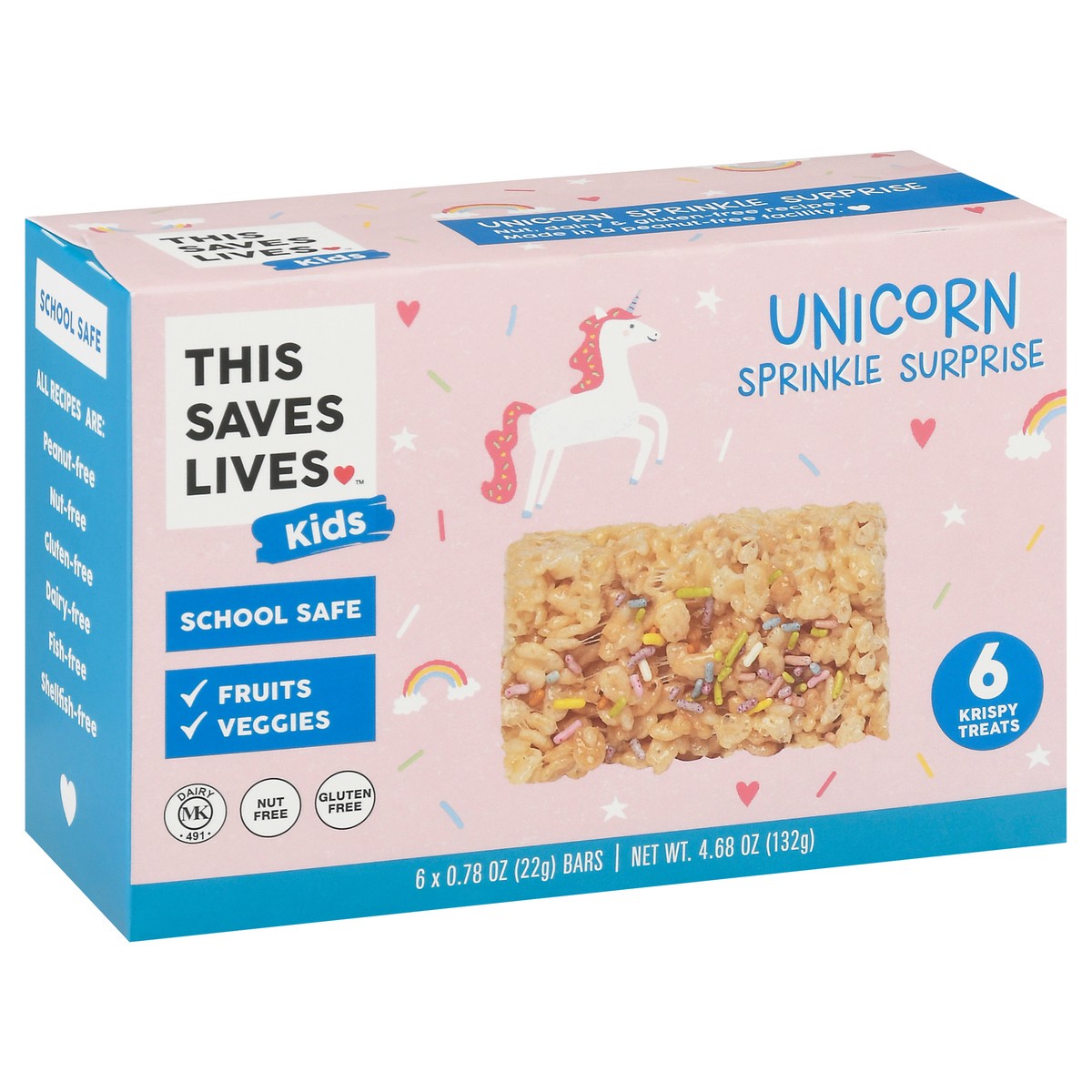 slide 4 of 13, This Saves Lives Unicorn Krispy Treats 6-0.78 oz Wrapper, 6 ct