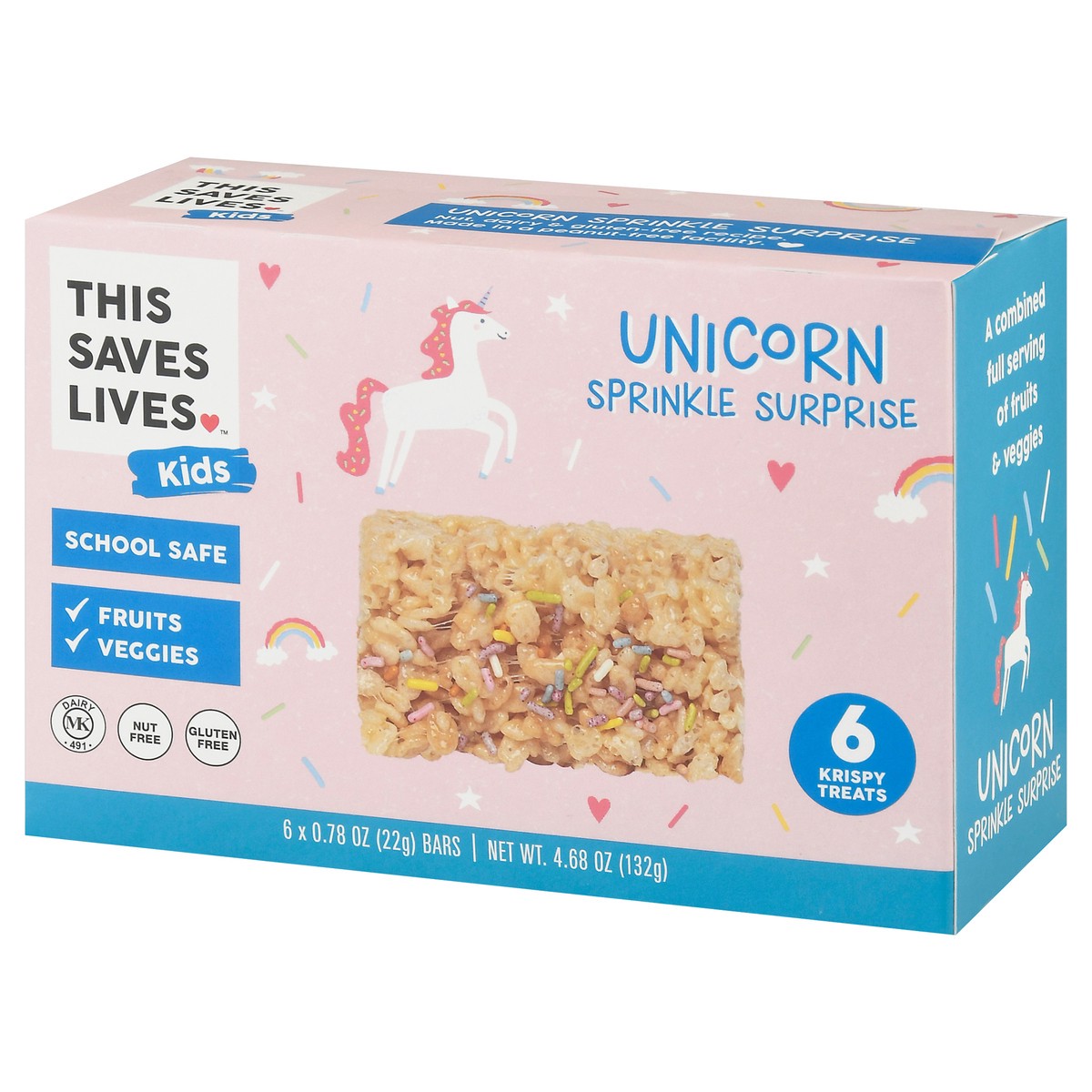 slide 8 of 13, This Saves Lives Unicorn Krispy Treats 6-0.78 oz Wrapper, 6 ct