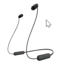 Sony Wi-C100 - Earphones With Mic - In-Ear - Neckband - Bluetooth - Wireless - Black