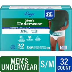 Kroger Adult Incontinence Underwear for Men, Small/Medium