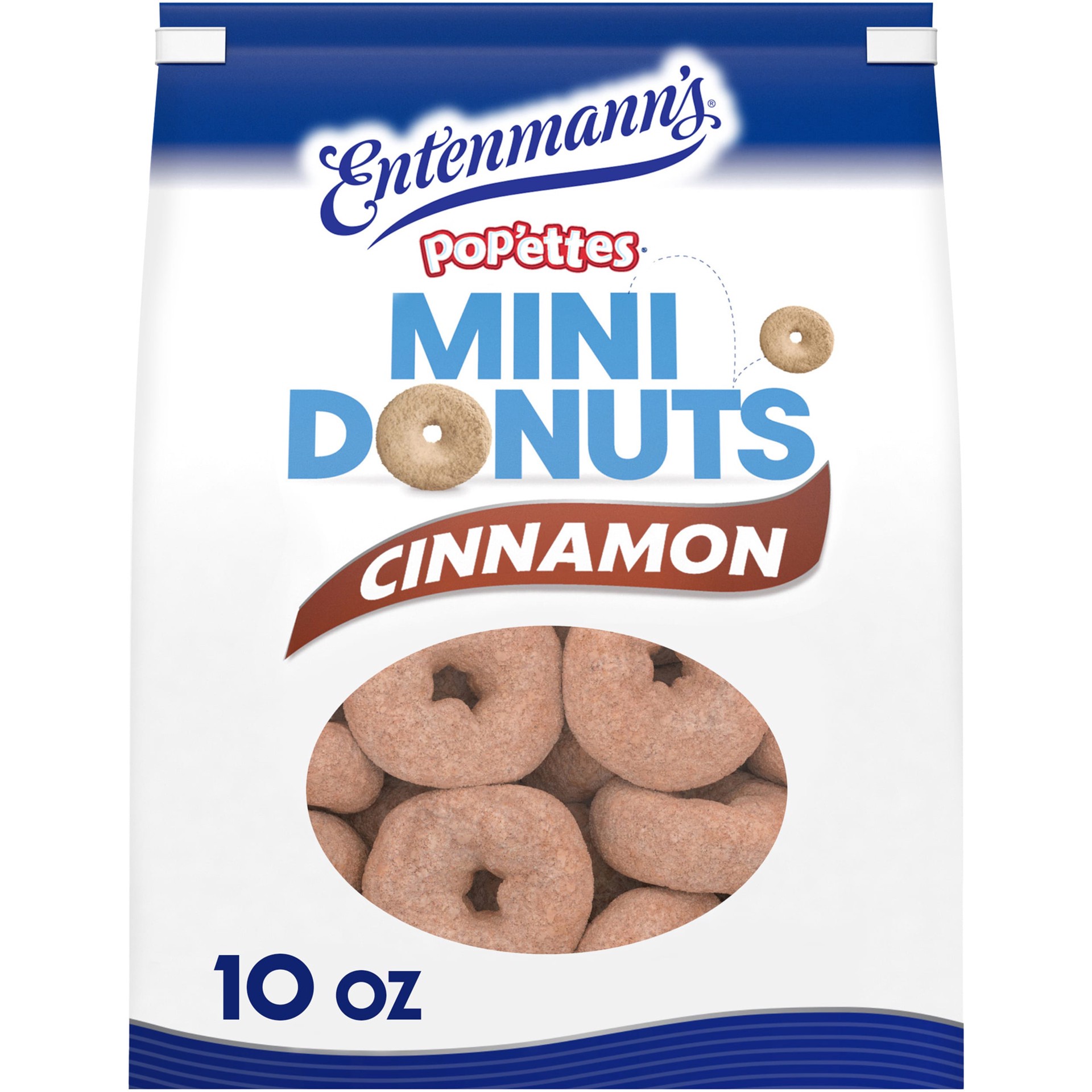 slide 1 of 7, Entenmann's Pop'ettes Cinnamon Donuts, 10 oz, Mini Donuts, Bag, 10 oz