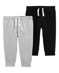 Carter's Carters Baby 2-Pack Cotton Pants Grey/Black 12M