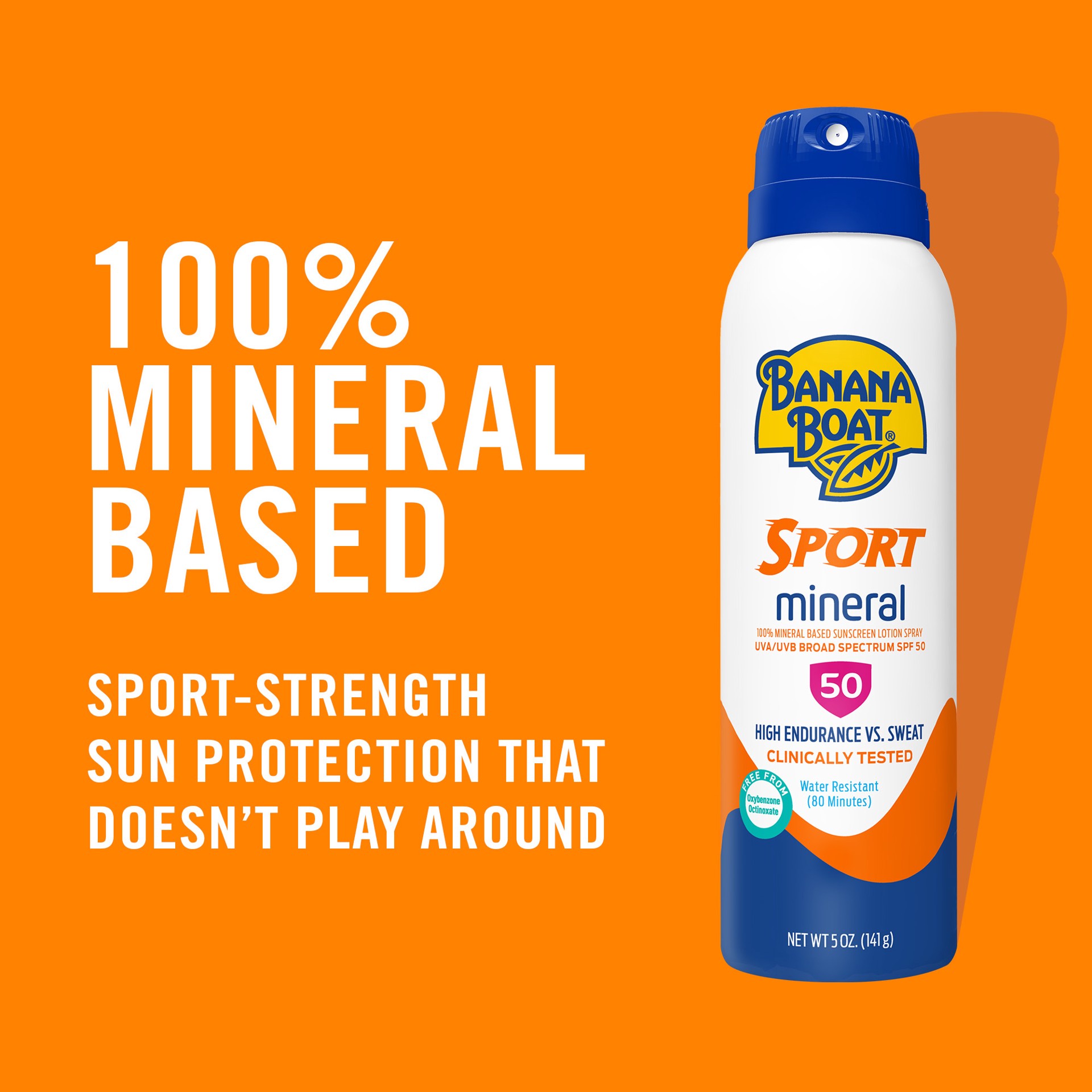 slide 3 of 7, Banana Boat 100% Mineral Sport C-Spray SPF 50, 5oz, 5 oz