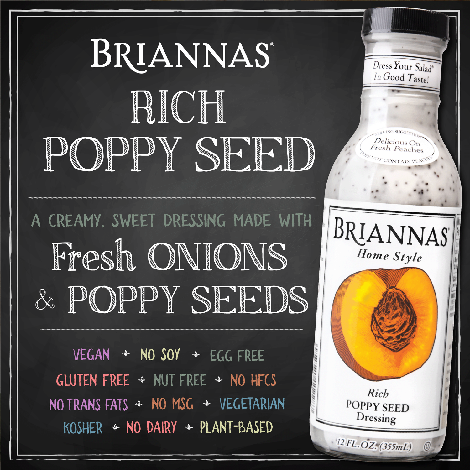 slide 5 of 7, BRIANNAS Poppy Seed Dressing, 12 oz
