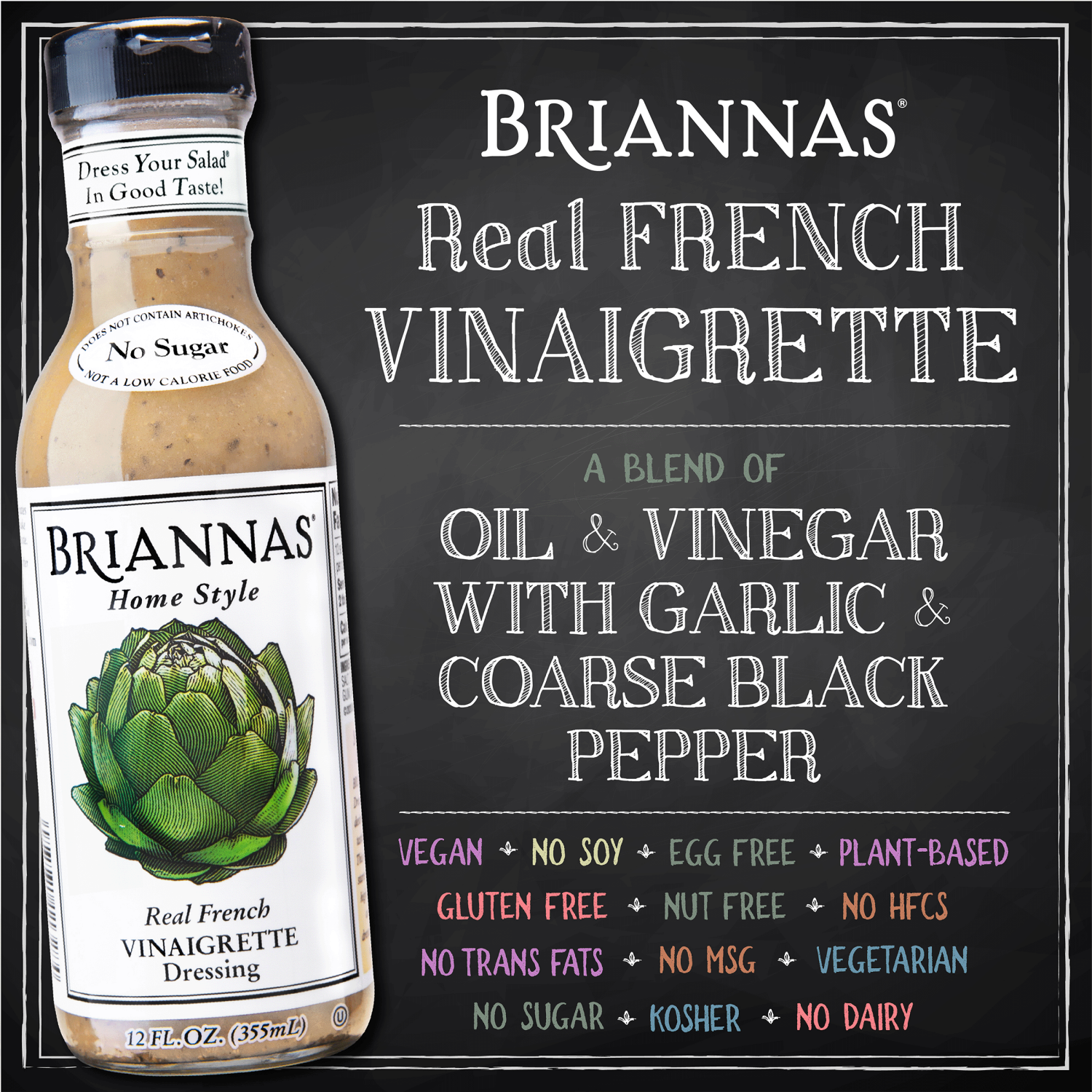 slide 3 of 5, BRIANNAS French Vinegar Dressing, 12 oz