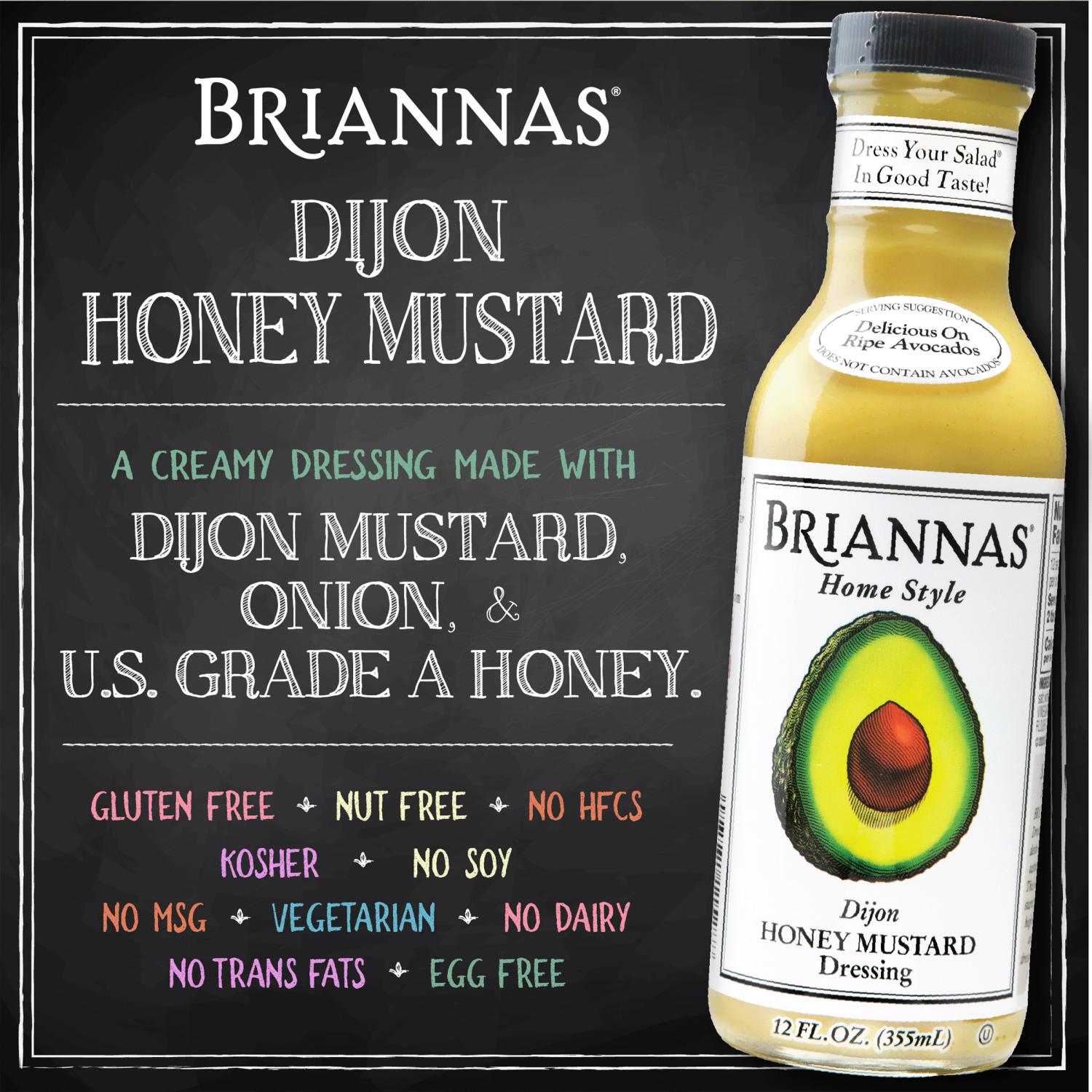 slide 4 of 8, BRIANNAS Honey Mustard Dressing, 12 oz