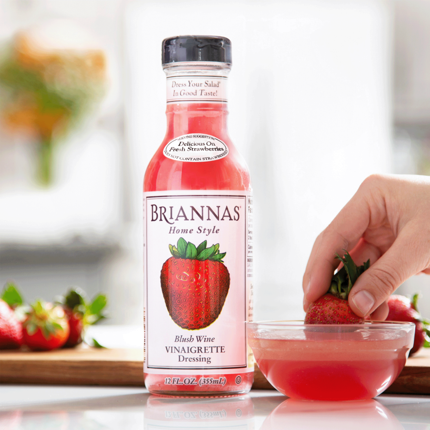 slide 5 of 6, BRIANNAS Home Style Blush Wine Vinaigrette Dressing 12 fl oz, 12 fl oz