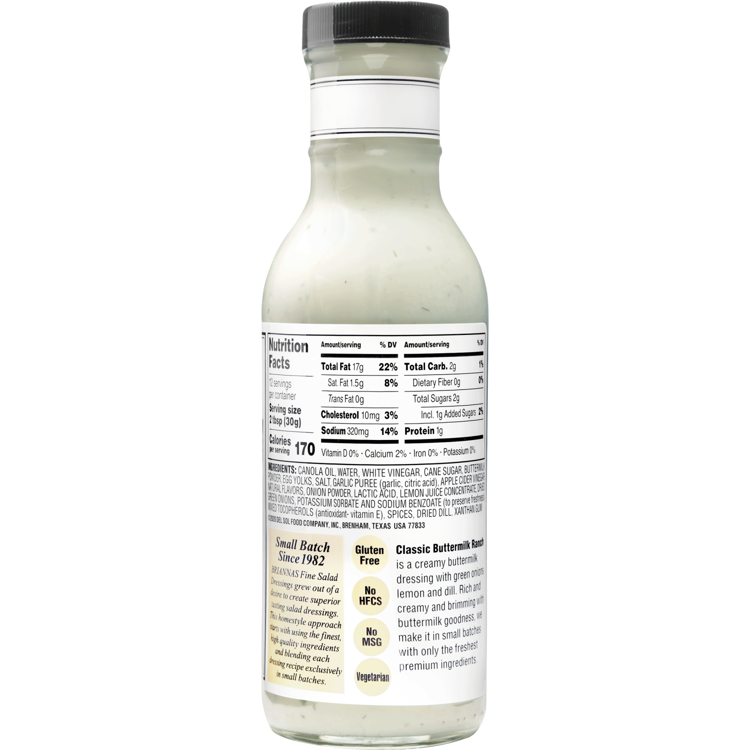 slide 2 of 3, BRIANNAS Home Style Classic Buttermilk Ranch Dressing 12 fl oz, 12 fl oz