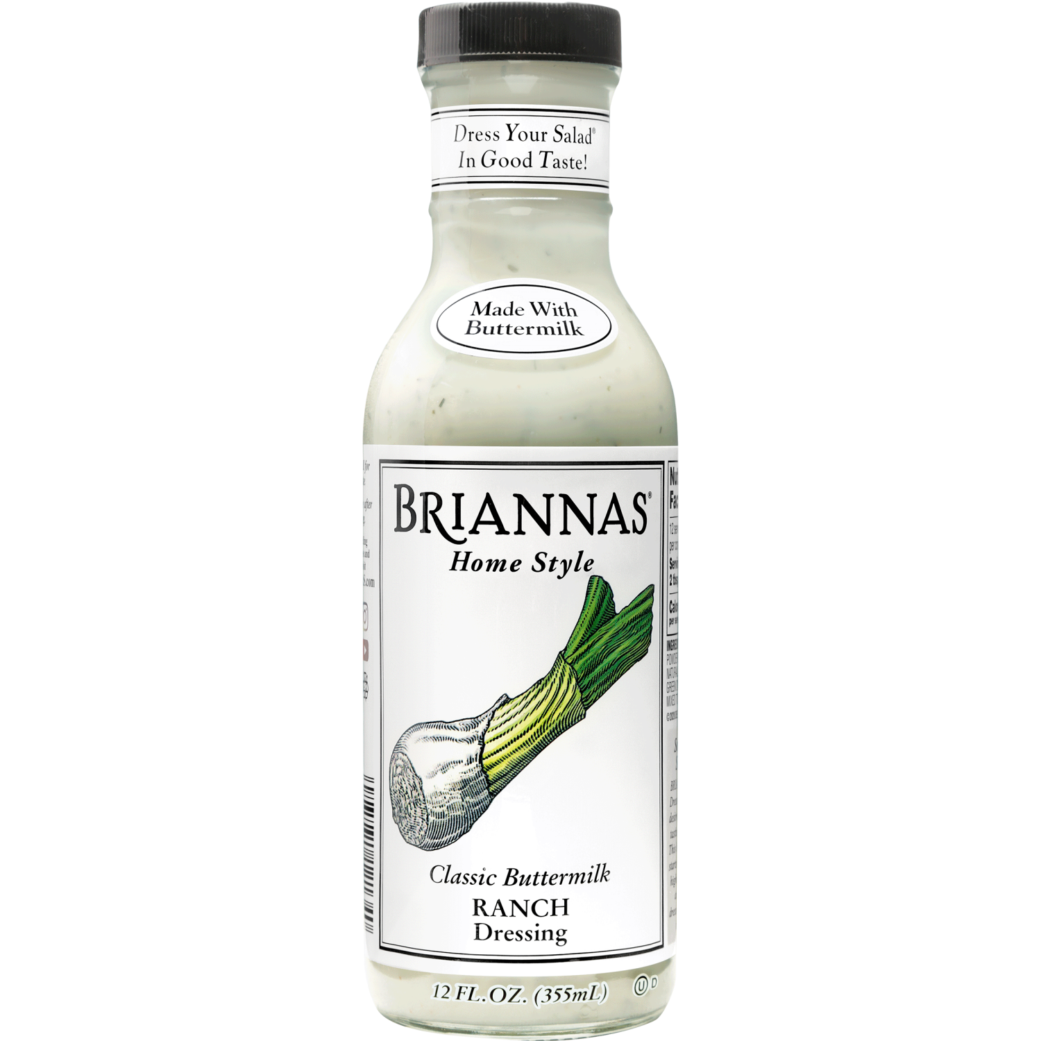 slide 1 of 3, BRIANNAS Home Style Classic Buttermilk Ranch Dressing 12 fl oz, 12 fl oz