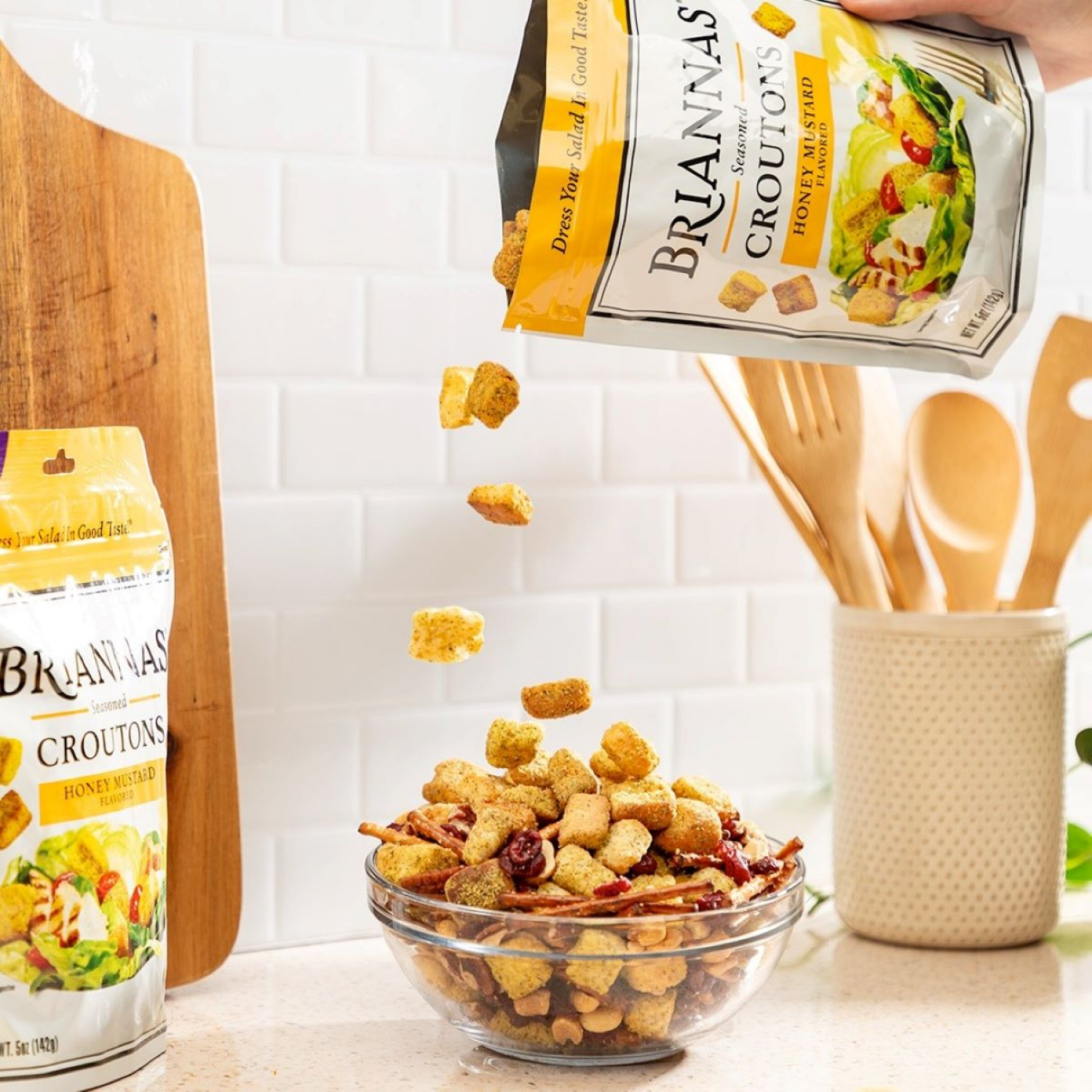 slide 4 of 4, BRIANNAS Croutons Honey Mustard, 5 oz