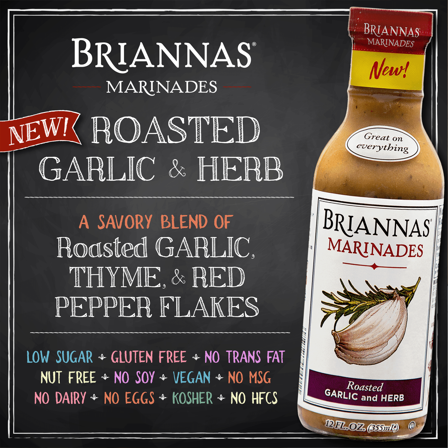 slide 2 of 3, BRIANNAS Brianna's Roasted Garlic Herb Mrinade, 12 fl oz