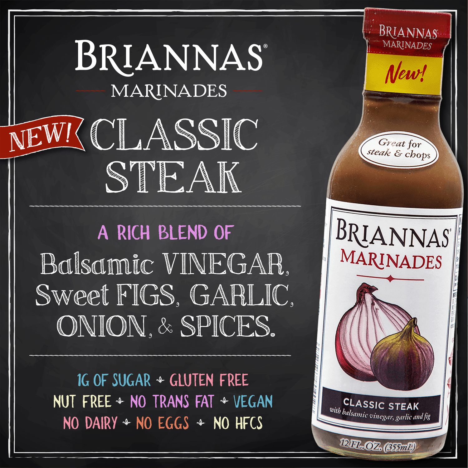 slide 3 of 5, BRIANNASs Classic Steak Marinade, 12 oz