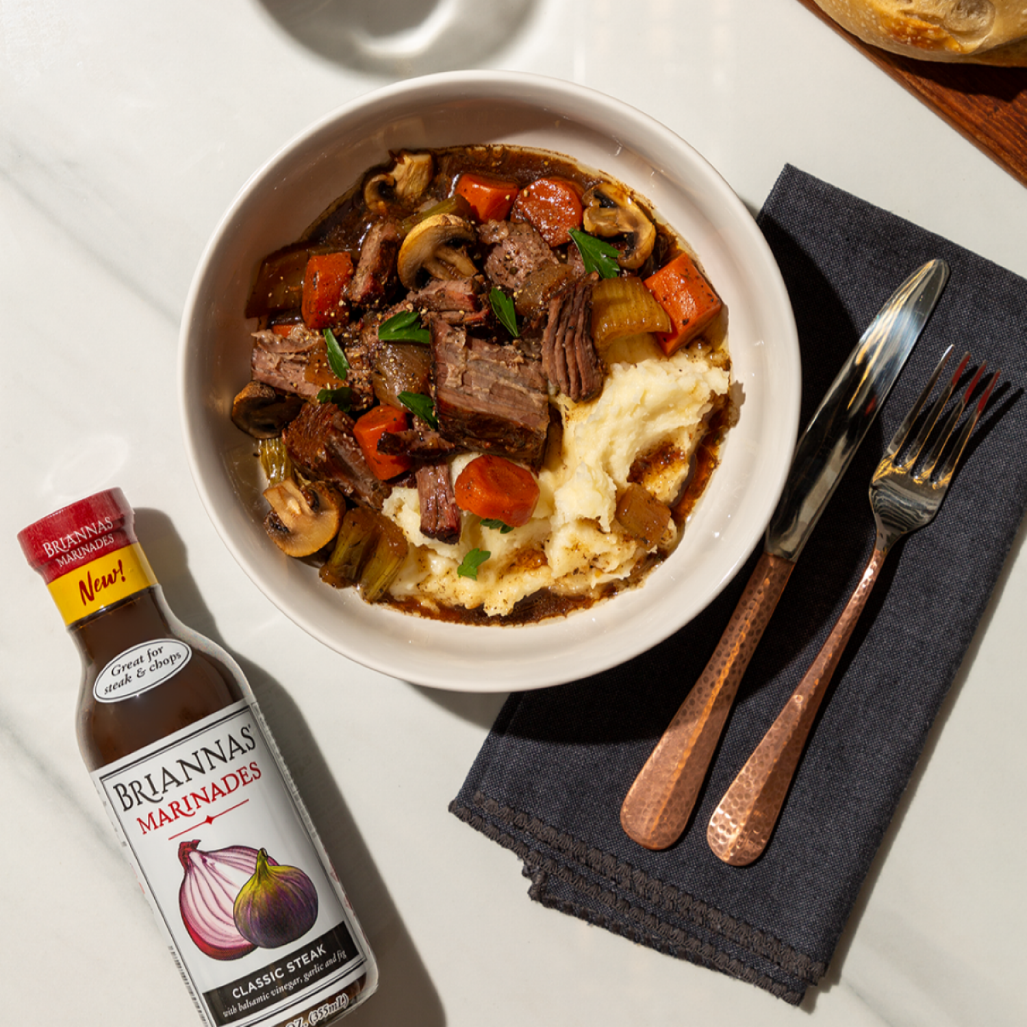 slide 5 of 5, BRIANNASs Classic Steak Marinade, 12 oz